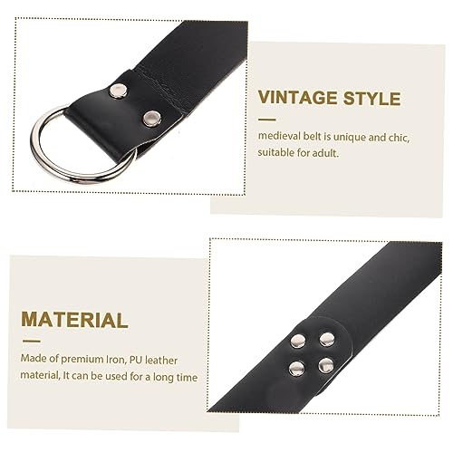 Medieval Belt Buckle Braided Sword Holder Belt for Men Renaissance Vintage Style4