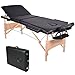 Produktbild Wellhome 3 Zonen Holz Massageliege Faltbar Klappbar Leicht Massagetisch Massagebank Tragbar Höhenverstellbar Massage Bett Professionell mit Verstellbar Kopfstütze, Armlehne, Tragetasche (Schwarz)