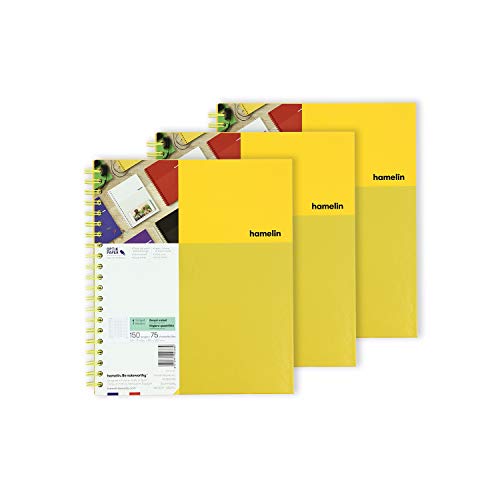 Cahier à spirales quadrillées jaune soleil au format 8,5x11 cm pour toutes vos notes