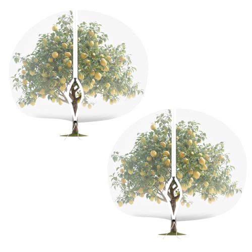 2 Pack Fruit Tree Netting with Zipper 7 x 8 Ft Garden Mesh Netting for Plants Net Tomato Protective Cover with Drawstring for egetables Blueberry