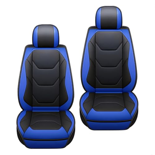 トヨタハイエース200系ワイドバージョン2004~現行モデル専用 新型 車 シートカバー レザー素材 防水・防汚 全天候型 シートカバー 2枚セット 滑り止め クッション付き 取り付け簡単 車用シートクッション 座布団(青,A)