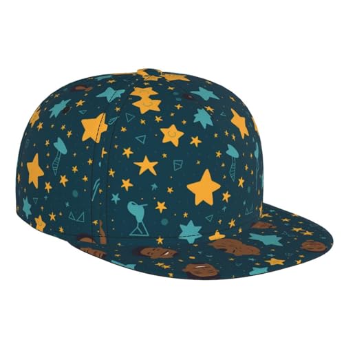 WZYWHJ Gorra de béisbol de ala plana, diseño de estrellas y feliz día del padre, ajustable, transpirable y ligera para hombres y mujeres, negro, talla única, Negro, talla única