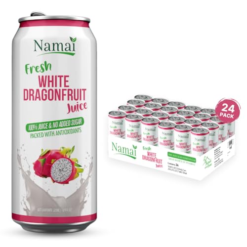Image of Namai 100% Pure Dragonfruit Juice, No Added Sugar, Pack of 24 | No Preservatives, Never From Concentrate, 1 Ingredient Only: White Dragonfruit Juice