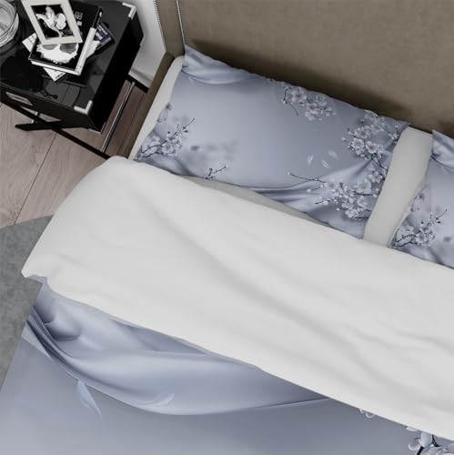 Ensemble housse couette grise chinoise 260 x 240 lit 2 personnes - 5