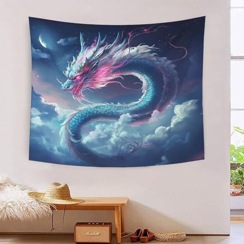Décoration d'intérieur dragon 3D pour habiller un grand mur vide de salon