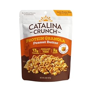 Catalina Crunch Protein Granola – Low Sugar Breakfast Cereal with 13g of Protein – Gluten Free, Keto Friendly – Peanut Butter – 8 oz. Bag (Pack of 1)