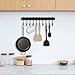 Wrought Iron Kitchen Holder: 10-Hook Wall-Mounted Utensil Rack with Black Finish - Ideal for Pots, Pans, Coffee Mugs