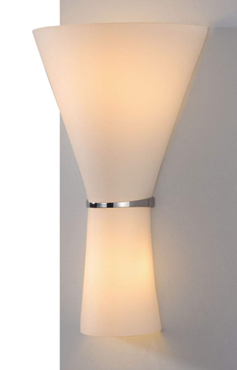 LED Wandlampe Alan Effektlampe Glas Up Down Weiß Chrom Badleuchte Deko