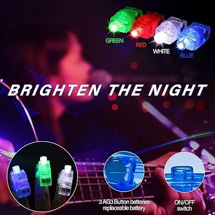 Miniatura 6 de 60 juguetes de luz LED, recuerdos de fiesta que brillan en la oscuridad, suministros de fiesta para niños y adultos, Halloween con 40 luces de dedo,