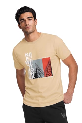 Image of Van Heusen Men's Athleisure Graphic T-Shirt - Comfortable Crew Neck| Soft Breathable Cotton Blend | Casual Wear Style | Summer Favorite | Style 60054