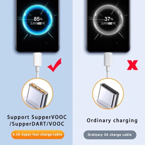 Image of Realme Original 100W Supervooc /Superdart Charging Cable USB to Type C For Realme 12 pro plus /11 pro plus /11 /10 /9 Pro /Narzo 60 Pro /60 /50 Pro /Realme Xt /Realme Xt 730G /Support 65Watt Dart Charger,White