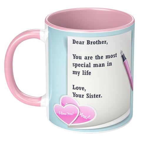 Image of NH10 DEISGNS Raksha Bandhan Gifts Pack for Brother, Combo Gift Pack of Designer Rakhi, Printed Coffee Mug, Happy Raksha Bandhan Greeting Card, Roli Chawal Combo Set (Pack of 5)(RMCKRCG708)