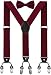 Produktbild WIN.MAX Hosenträger Herren 3,5 cm Breit mit 6 Sehr Starken Clips und Farblich Passender Fliege Y-Form Hosen Hosenträger Gürtel-Bandage Einstellbar und Elastisch für Herren und Damen(Weinrot)