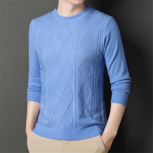 Solid Color Casual Simple Classic Round Neck Slim Texture Men's Bottoming Sweater2