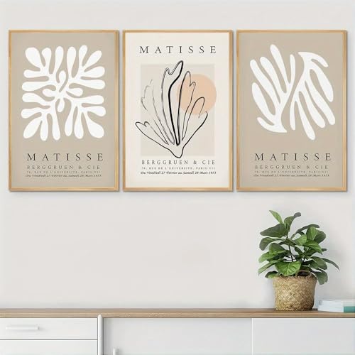 Impressions sur toile abstraites Matisse 60x80 cm trio de tableaux pour salon