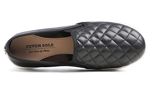 Image of FEVERSOLE Women's Casual Slip On Sneaker Comfort Quilted Loafer Flats