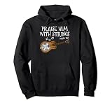 Resonatorgitarre, lobe ihn mit Streichern, Kirche Pullover Hoodie