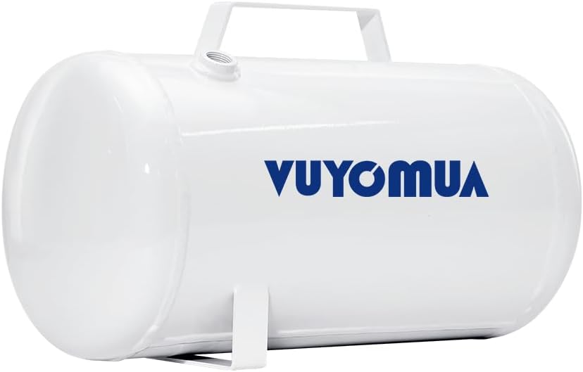 5ガロン ポータブル水平エアタンク 125 PSI 最大圧力 ホワイト (5ガロン)