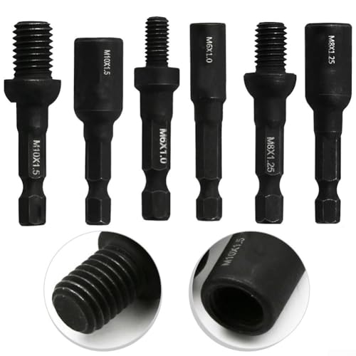 Juego de adaptadores de enchufe autorroscantes M6-M10 Perno de suspensión y herramienta de destornillador de inserción roscada, vástago hexagonal de 1/4 pulgadas, acero vanadio para proyectos de