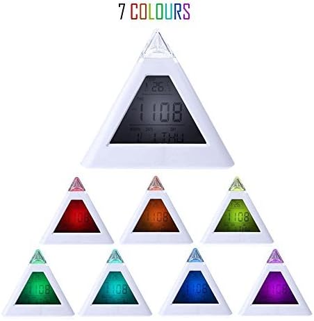 New Sky Tech Mini 7 Color Display Light Pyramid Digital Alarm Clock