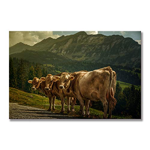 Art peinture sur toile de la vache des Highlands grand format
