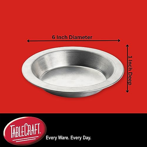 Tablecraft Stainless Steel Pie Pans, Mini Tart Baking Server Mold, Tartlet, Small Quiche Bakeware, Professional Grade for Restaurant, Commercial, Bakery Use, 6" Round, 1" Deep, 5mm 200 Series, 12 Pk - Image 3