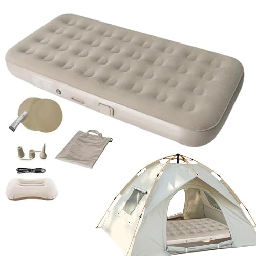 Colchón inflable de camping, colchón de camping, colchoneta inflable plegable, bomba eléctrica integrada, equipo de camping, cama de aire impermeable para excursiones de mochila