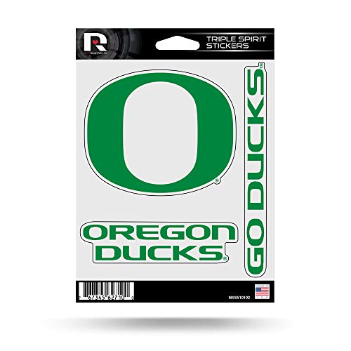 NCAA Oregon Ducks - Hoja de calcomanías troqueladas, 3 piezas