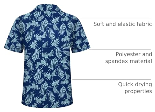 Image of Hawaiian Shirt for Men Tropical Shirts Summer Beach Button Down Short Sleeve Luau Aloha Floral Cruise Vacation Outfit 2026