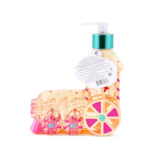 Image of Simple Pleasures Gingerbread Train - Frosted Vanilla Scented Decorative Refillable Soap Dispenser for Kitchen Countertops and Bathroom Sinks