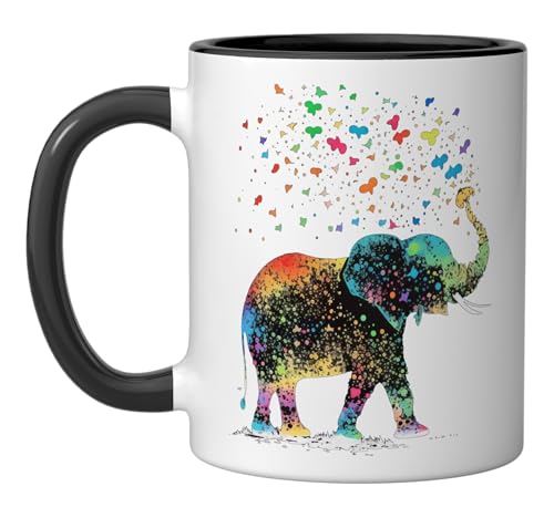 Taza de cerámica con diseño de elefante 11 onzas miniatura 1