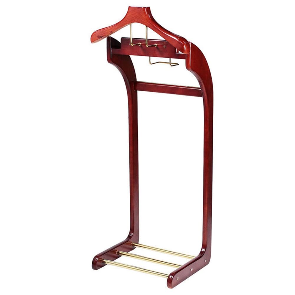 Elegante appendiabiti in legno e metallo con barra per pantaloni, appendiabiti, vassoio per giacche e ganci per cravatte, per abiti e accessori, 41 x 35 x 116 cm, funzionale nizer