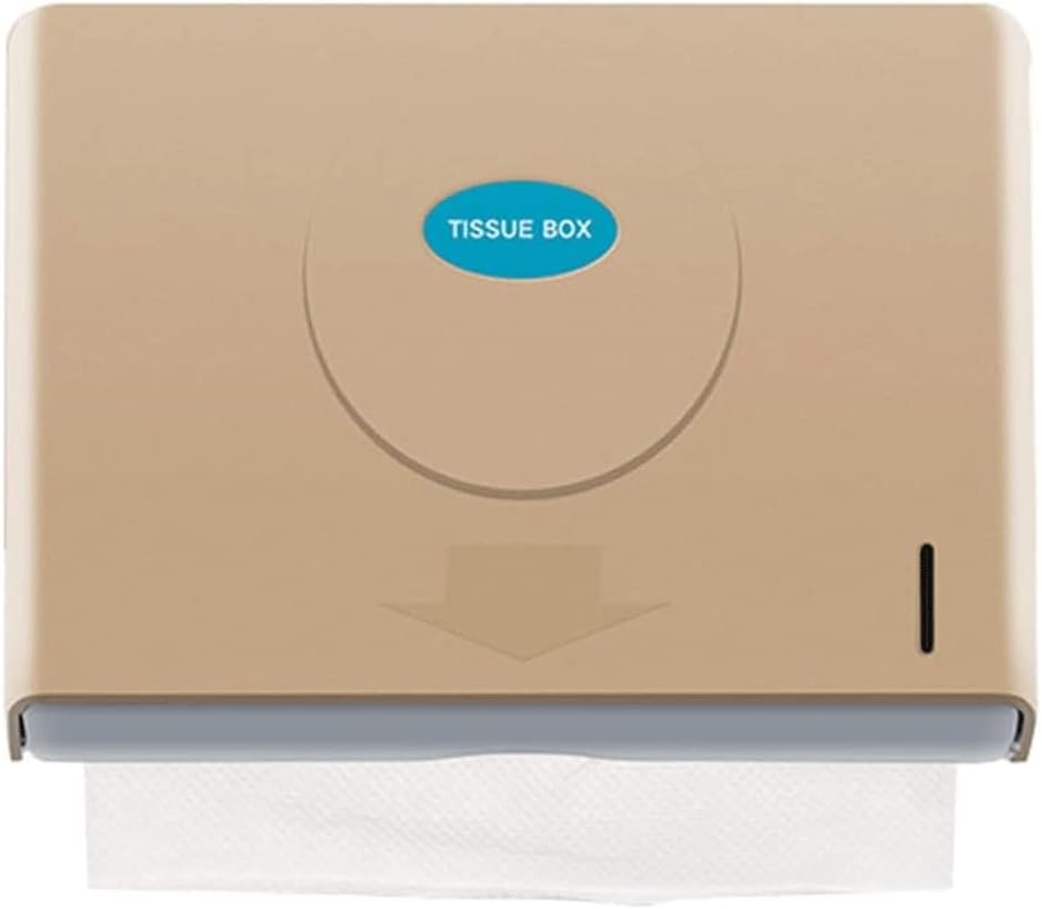 Sturdy Paper Towel Holders Paper Towel Dispenser Wall Mounted and Countertop Toilet Paper Dispenser Holds Multi-fold Paper Towels, C-fold Paper Holder High Capacity (Gold)