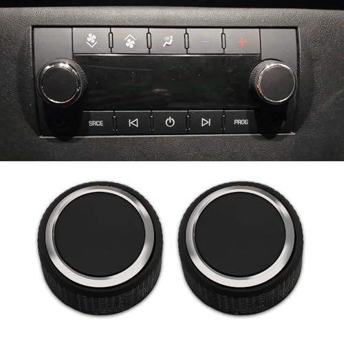 HQRNYP 2PCS Car Rear Radio Volume Control Knob, Control Buttons, Radio Repair Kit Replacement Button, Car Rear Audio Dial Tuner Auto Accessories for Chevy GMC Buick, Replace OEM# 22912547