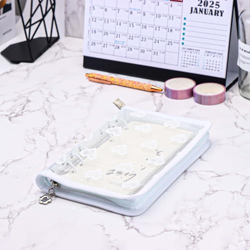 Image of White A6 Binder Zipper Lace Lover Budget Planner Cover