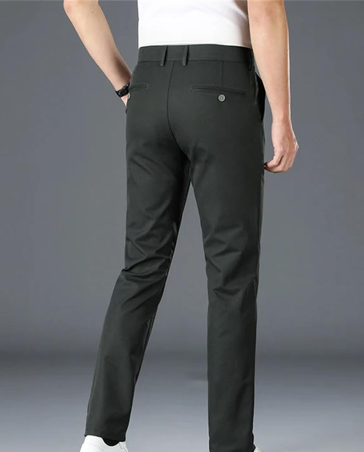 Men's Spring Summer Straight Suit Pants - Business Fashion Solid Color Formal Trousers Large Size3