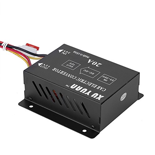 EBTOOLS DC 24V a DC 12V 20A 240W Convertidor de Potencia Coche Camión Convertidor de Potencia DC 24V a 12V Reductor de Voltaje eléctrico Transformador reductorDC 24V a