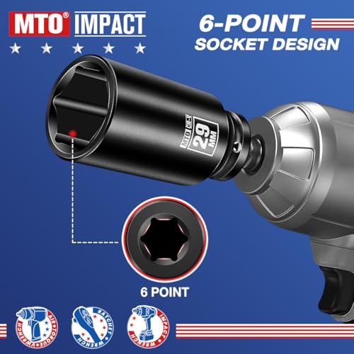 Image of MTO 1 /2 inch Drive 29mm Deep Impact Socket, 6-Point Metric Socket for Automotive Maintaince, CR-V Steel Meets ANSI Standards