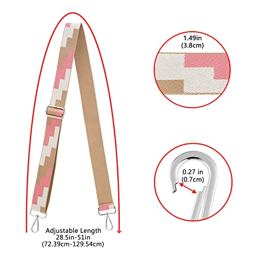 Image of Silvery Buckles Wide Shoulder Strap Adjustable Replacement Belt Crossbody Canvas Bag Handbag