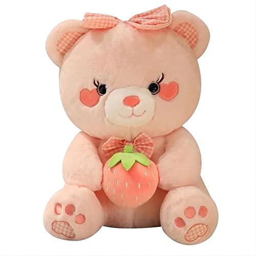 Image of Strawberry Bear Plush Toy, 16inch Soft Strawberry Bear Stuffed Animal Toy, Cute Plush Doll Hugging Plush Pillow Bear Plush Gifts for Birthday Christmas