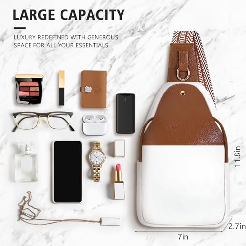 Image of Lizznoe Personalized Crossbody Bag for Women Leather Sling Bags with Initial Letter Chest Bag for Travel, Gift for Mom Wife