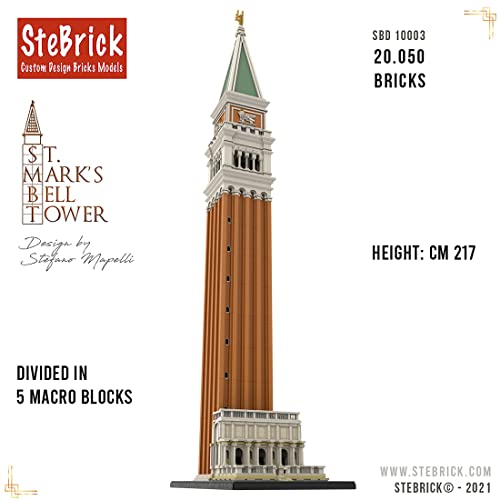 1+1 Dr.Bricks Architecture MOC-99638 1:50 Venice St. Marks Bell Tower Modular Modellbausteine, Weltberühmte Architektur… – Bild 3