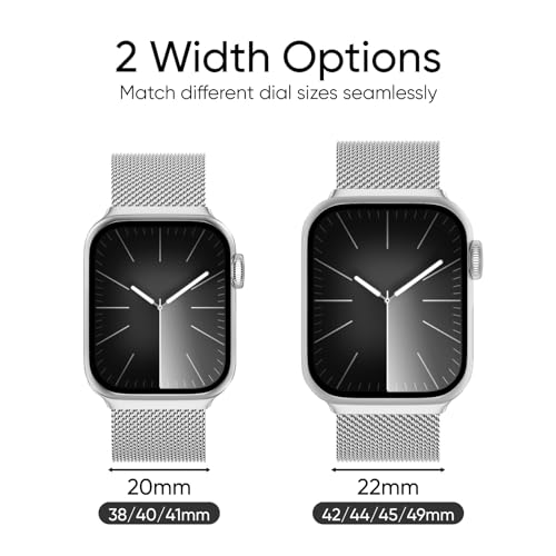 Mesh Metal Strap Compatible with Apple Watch Straps 38mm 40mm 41mm 42mm 44mm 45mm 49mm Women Men, Dual Magnetic Stainless Steel Replacement Band for iWatch Series 9 8 7 6 5 4 3 2 1 SE Ultra Ultra 2 - Image 3