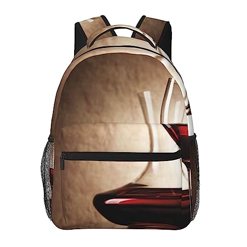 Sac à dos en toile Noir BAFAFA finitions imprimé vin rouge de style
