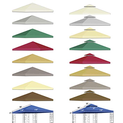 STRONG CAMEL Replacement 10'X10'gazebo canopy top patio pavilion cover sunshade plyester single tier-GREEN