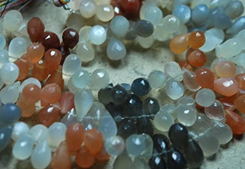 Multi Moonstone faceted tear drops d'exception pour création de bijoux uniques