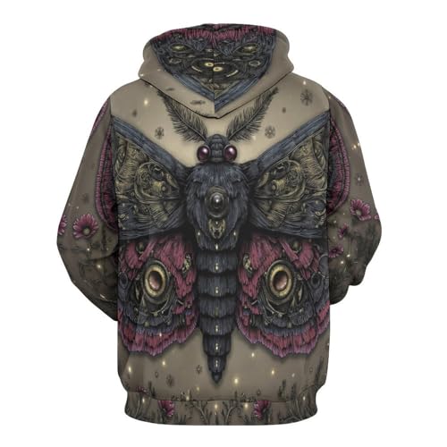 Sweat à capuche imprimé papillon de nuit pour look original