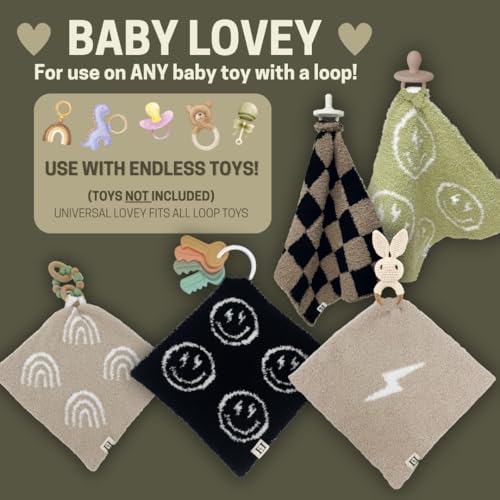 Image of L+L USA Checkered Baby Lovey Pacifier /Teether Holder 10 inchx10 inch - DreamSoft Plush Fluffy Cuddly Soothie Reversible Mini Comfort Blanket - Cute Newborn Gift Essential Babies Boys Girls (Green /White)