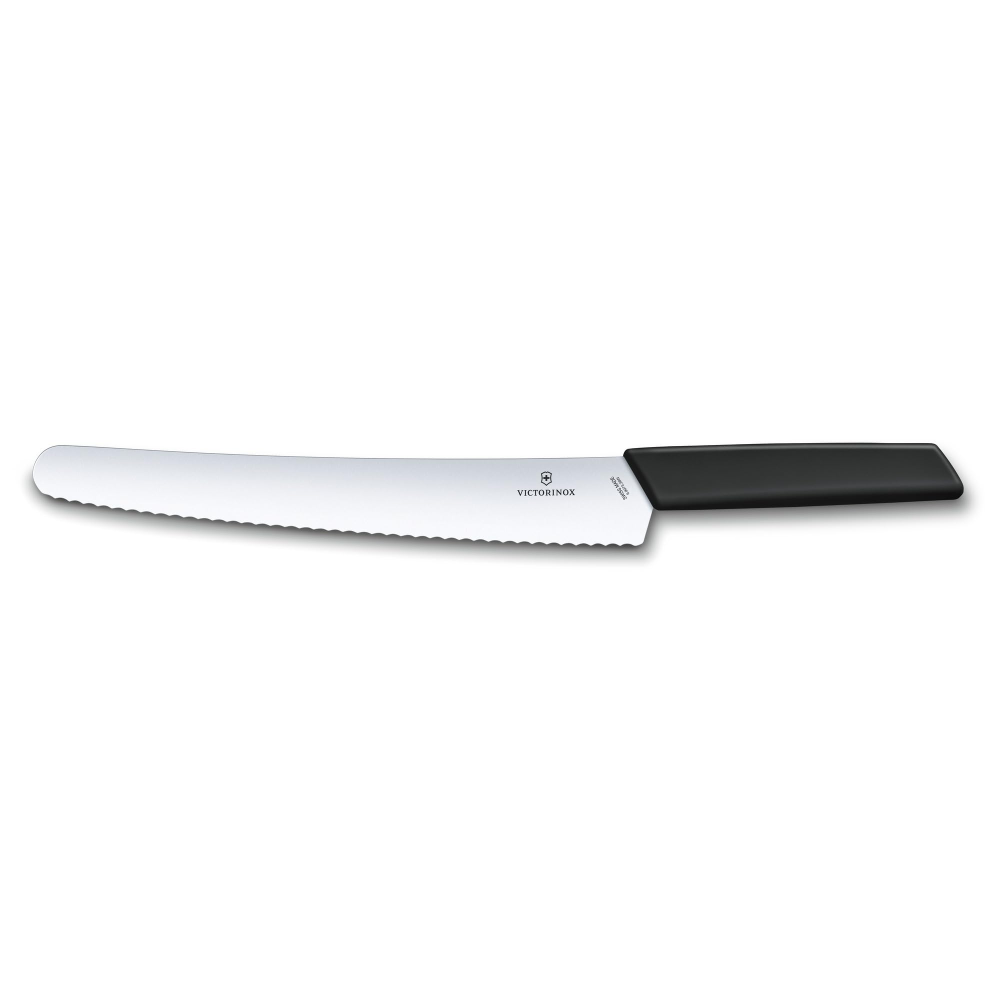 Victorinox Coltello da Pane e Pasticcere Swiss Modern con Filo Ondulato, Lama di 26 cm in Acciaio Inossidabile, Impugnatura Ergonomica Sintetica, Nero