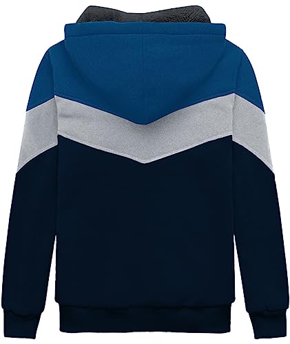 Image of SWISSWELL Boys Fleece Jacket Long Sleeve Sherpa Lined Zip Up Hoodies Soft Warm Sweatshirt Outerwear for Kids 6-15 Years